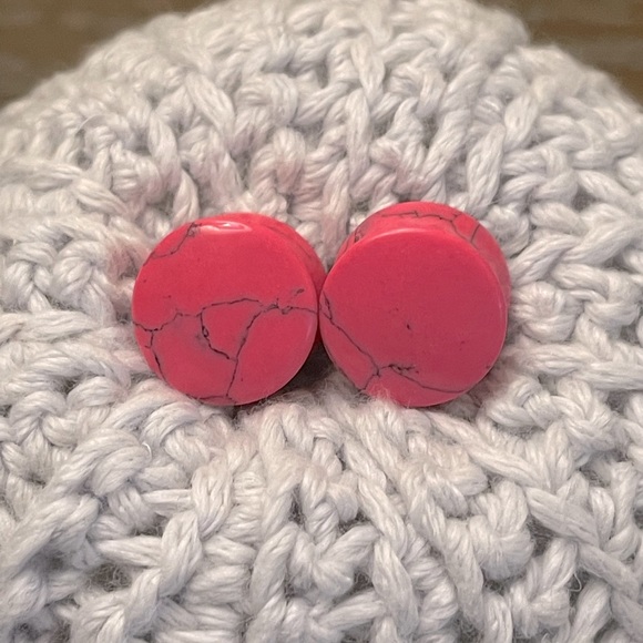 Jewelry - Pink Marbled Gauges
